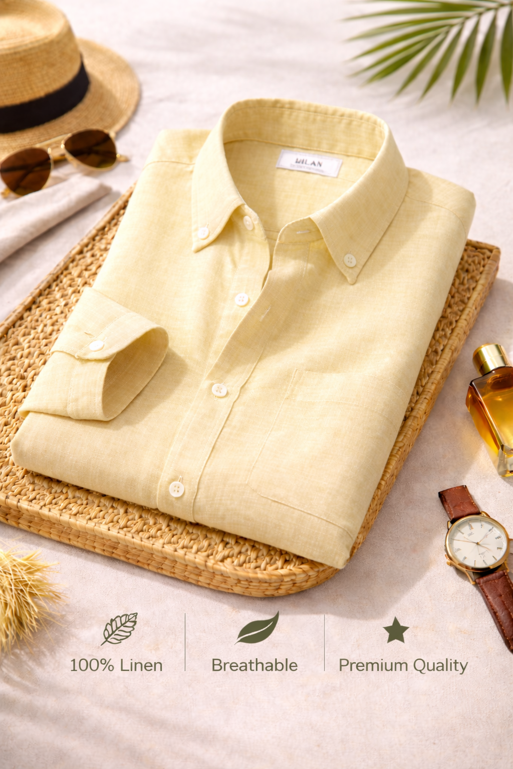 Combo Set 2 Linen Shirts Combo Pack (4 Shirts)