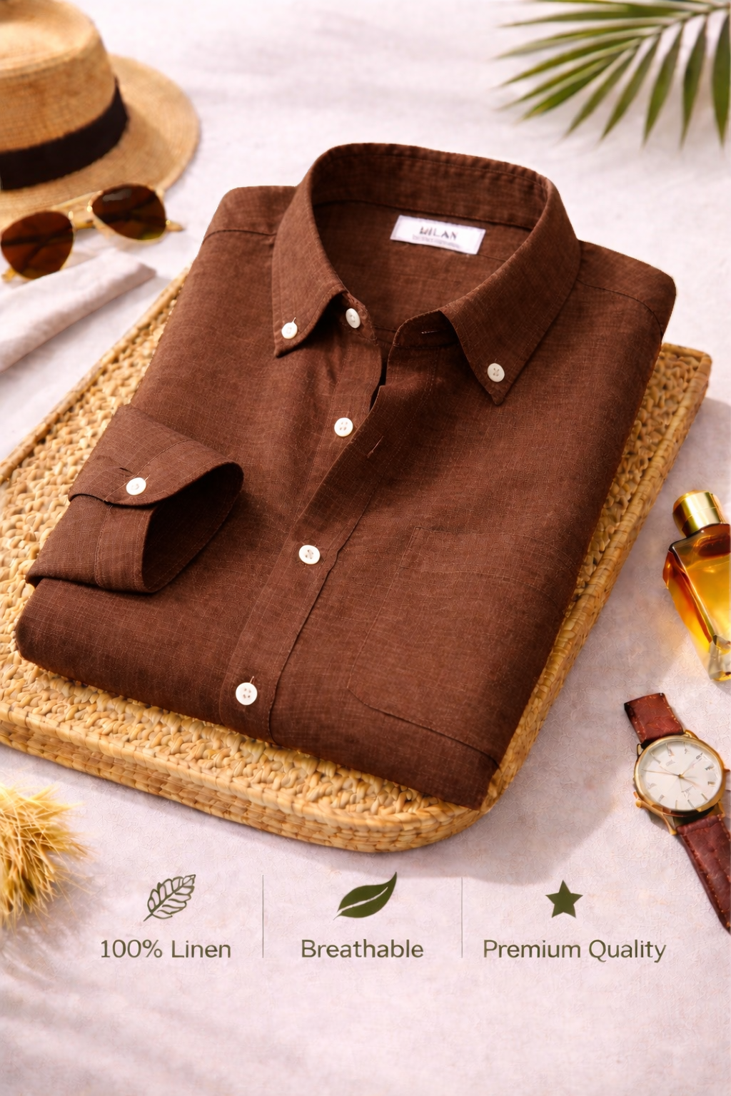 Combo Set 2 Linen Shirts Combo Pack (4 Shirts)