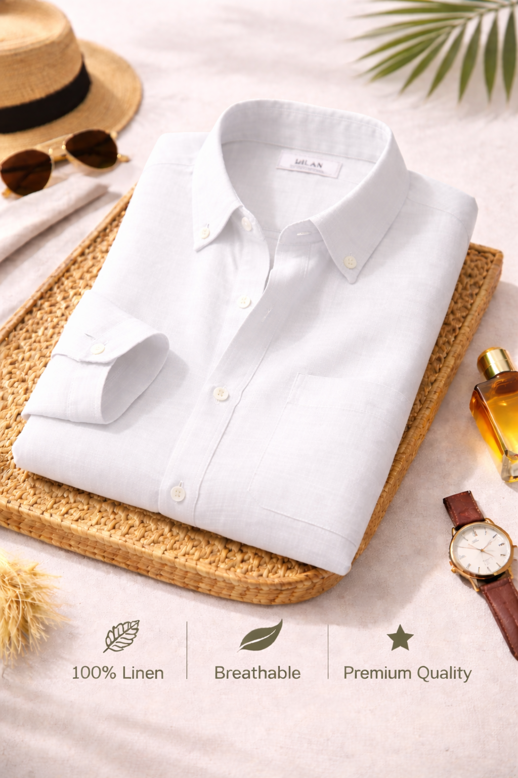 Combo Set 2 Linen Shirts Combo Pack (4 Shirts)